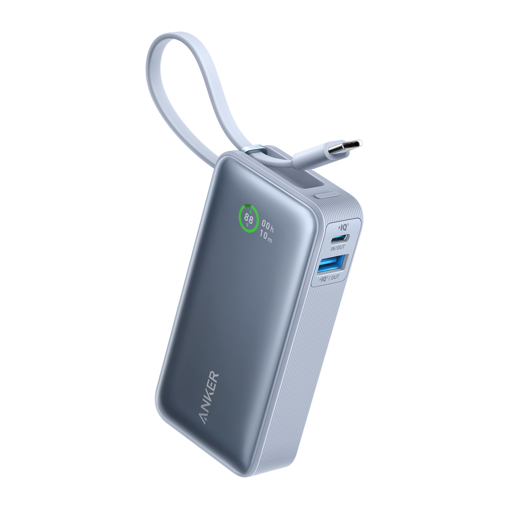Nano Power Bank (30W, Built-In USB-C Cable)
