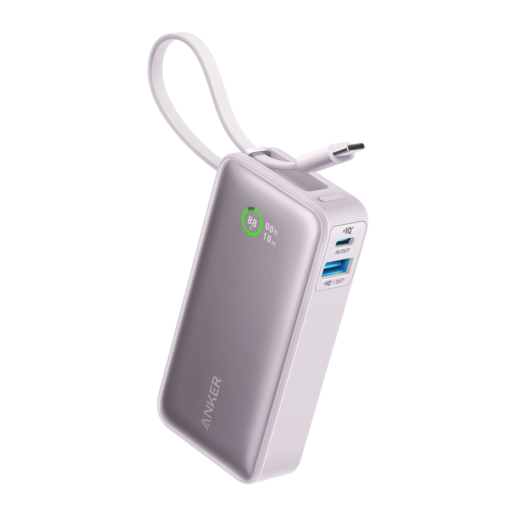 Nano Power Bank (30W, Built-In USB-C Cable)