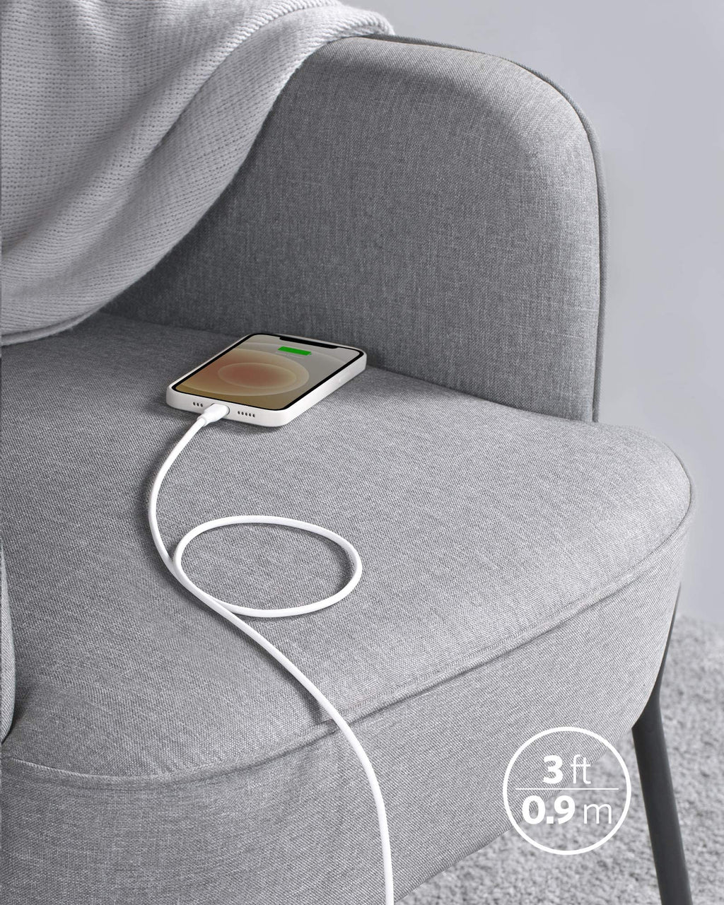 Anker with 3 ft charging cable for phone