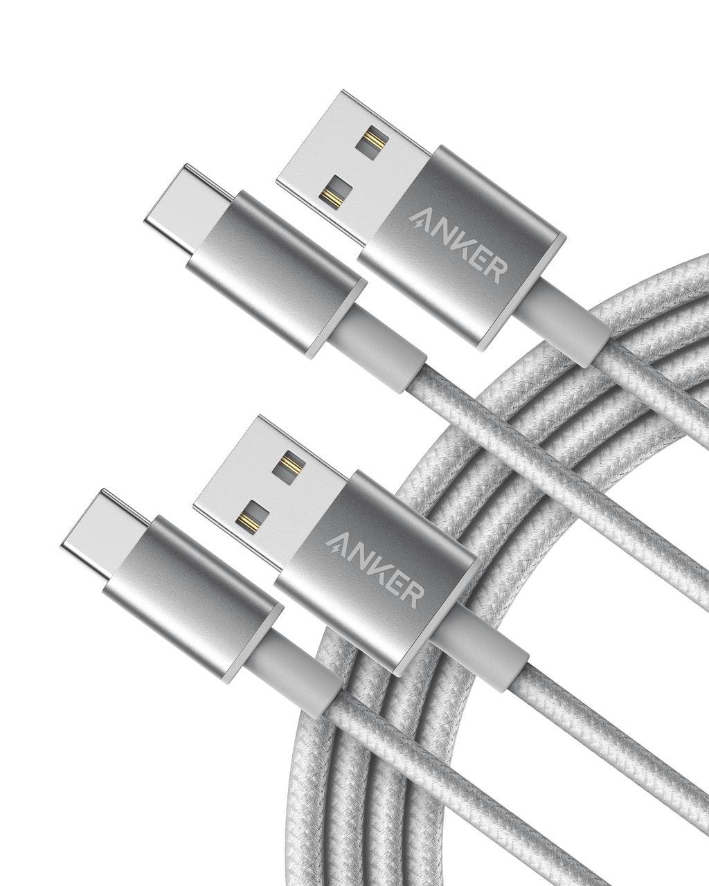 Premium Nylon USB-C to USB-A Cable (2-Pack)