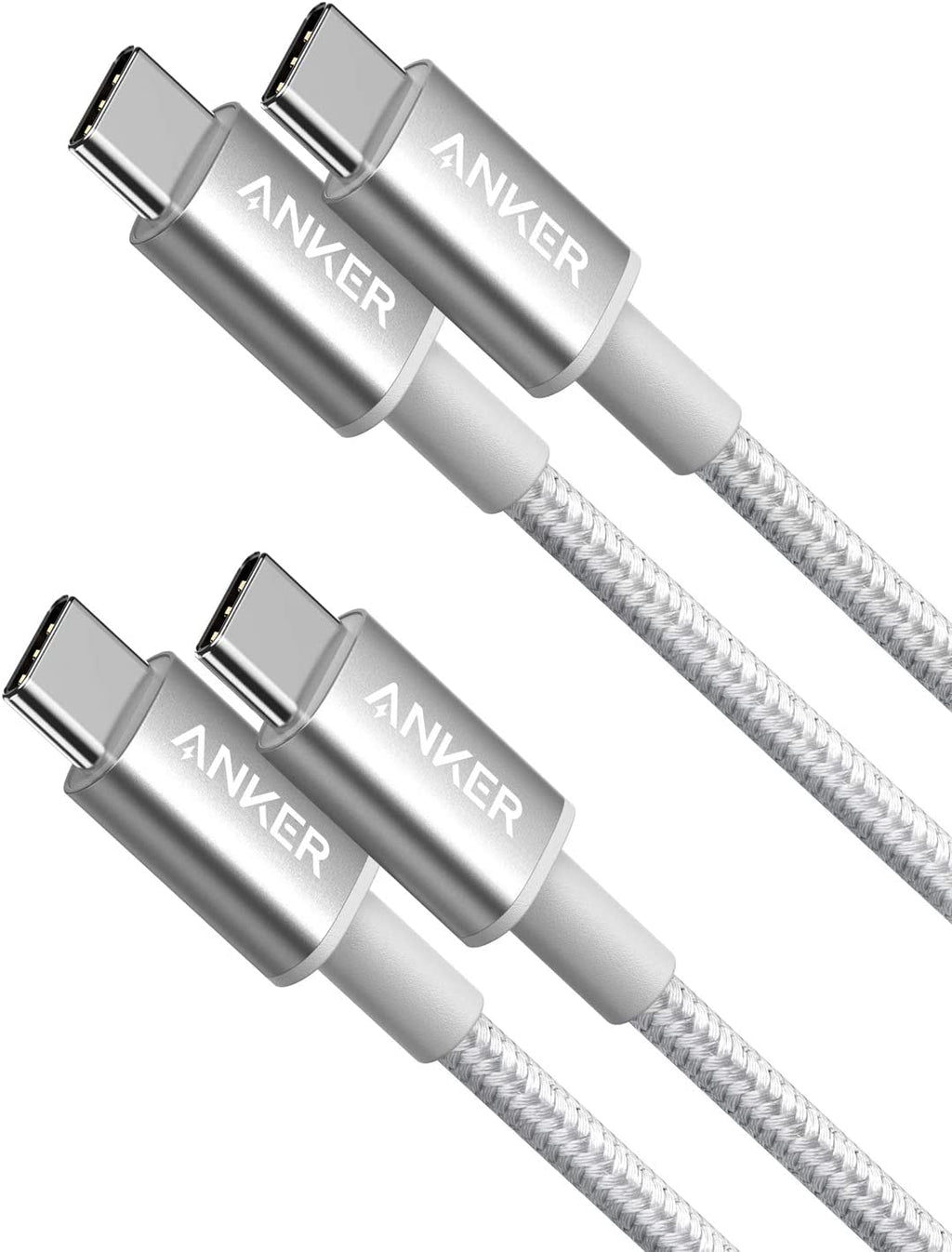 2-Pack New Nylon USB-C to USB-C Cable (3 ft / 6 ft, 60W)
